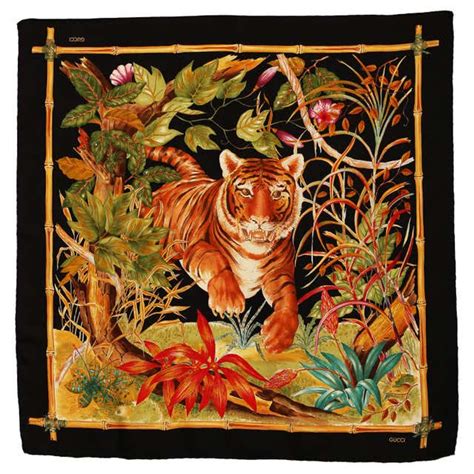 gucci tiger silk scarf|gucci silk scarf sale.